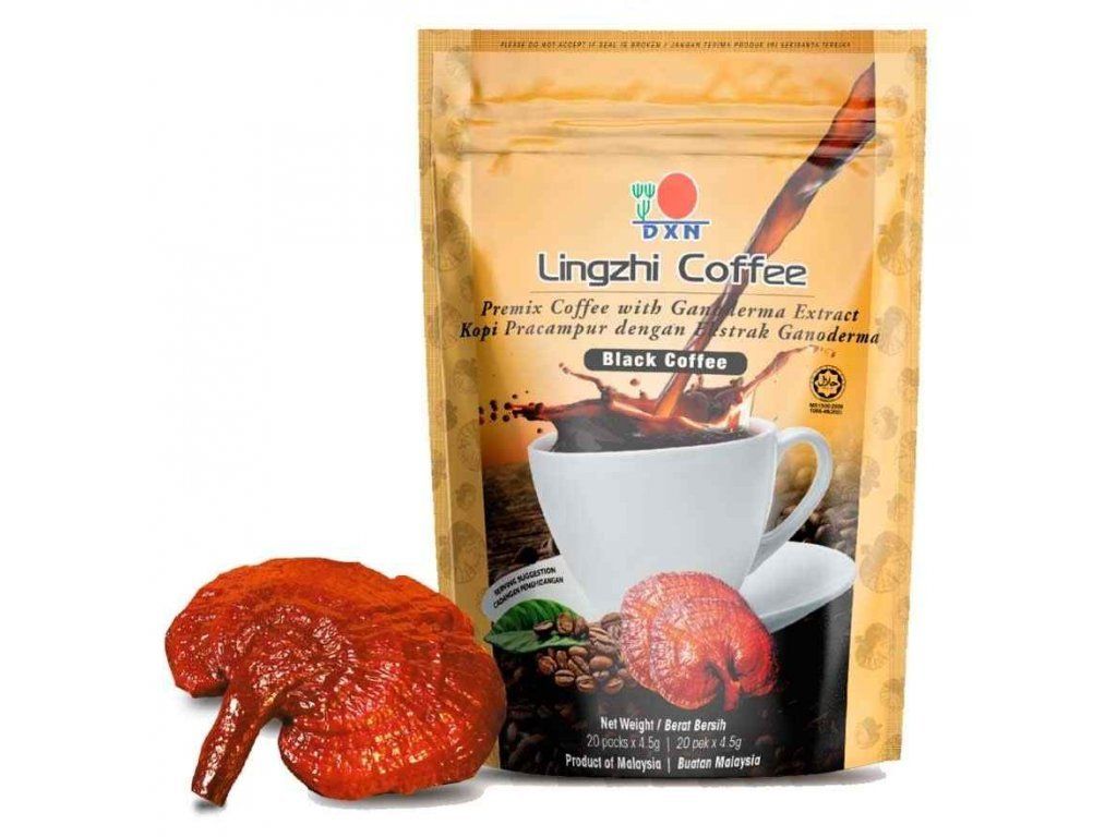 DXN Lingzhi Black Coffee – černá instantní káva s extraktem ganodermy (lingzhi), 20 sáčků