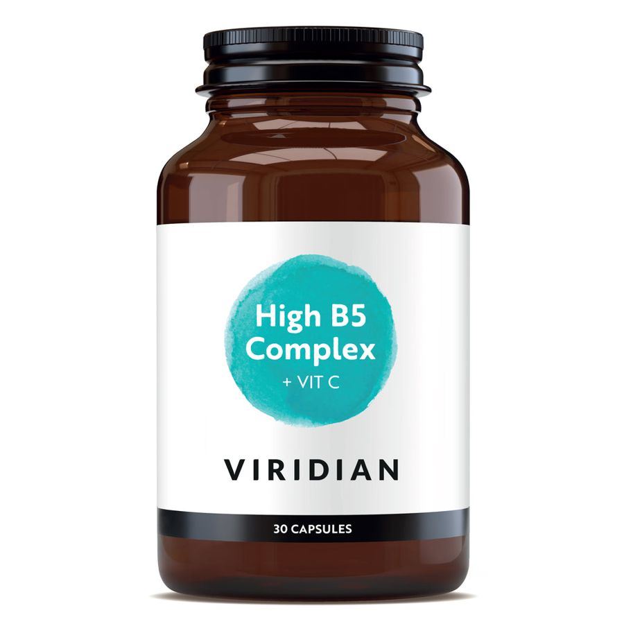 Viridian High Five B5 B Complex + Vit C 30 kapslí – doplněk stravy s vitamíny skupiny B a vitamínem C