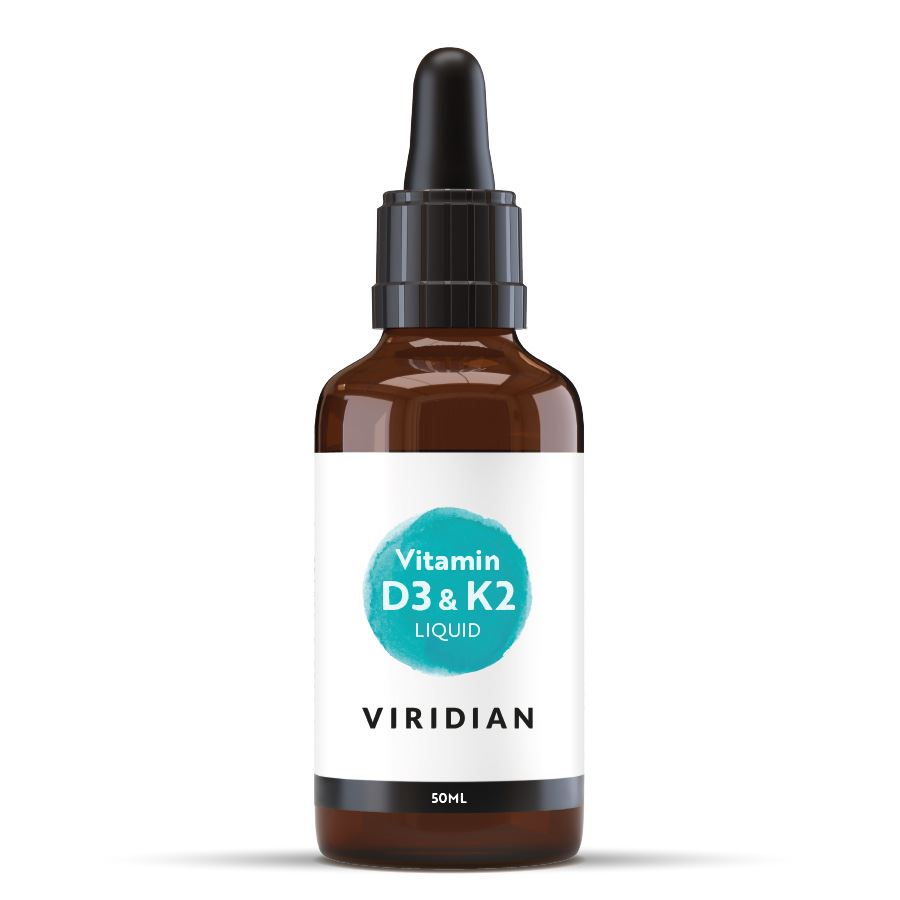 Viridian Vitamin D3 & K2 liquid 50 ml – tekuté vitaminy D3 z lišejníku a K2 z natta