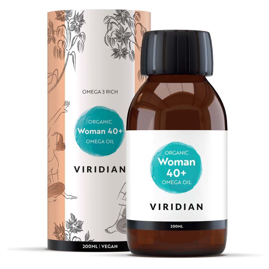 Viridian Nutrition Woman 40+ Omega Oil Organic 200 ml – BIO směs sedmi rostlinných olejů
