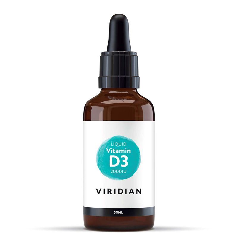 Viridian Liquid Vitamin D3 2000 IU 50 ml – tekutý veganský vitamin D3 z lišejníku