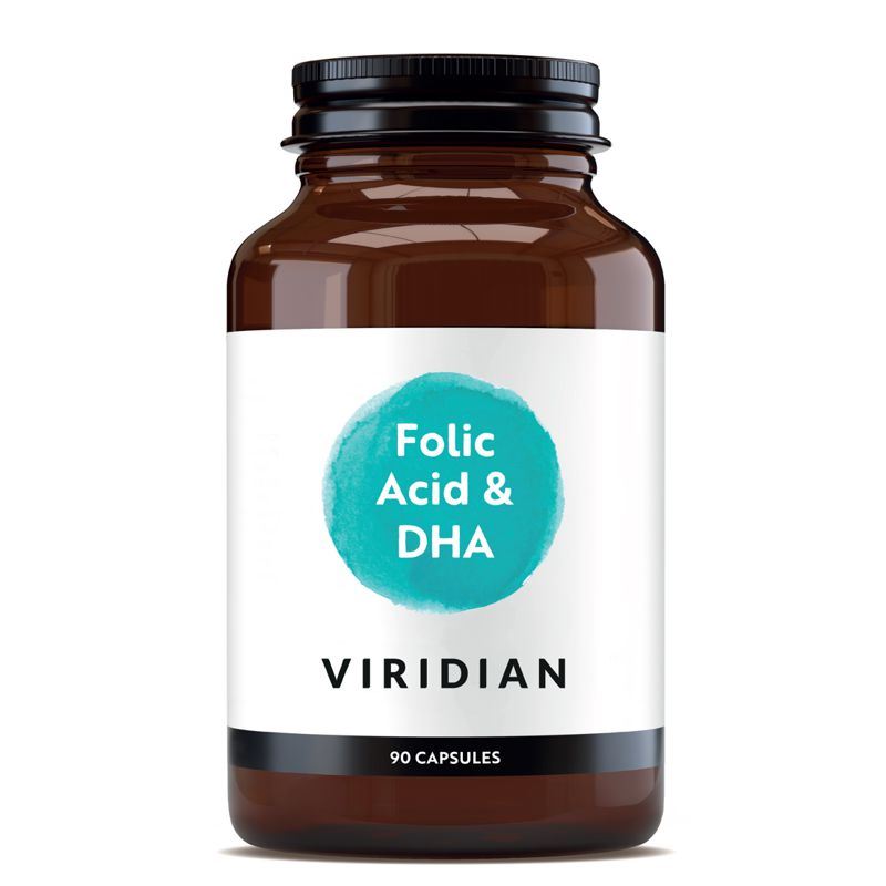 Viridian Folic Acid with DHA 90 kapslí – kyselina listová a DHA v jedné kapsli