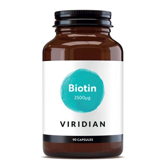 Viridian Nutrition Biotin 90 kapslí – vitamin B7 2500 µg