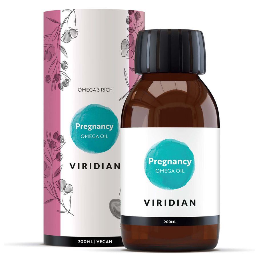 Viridian Pregnancy Omega Oil 200 ml – směs olejů s veganskou DHA pro těhotné a kojící