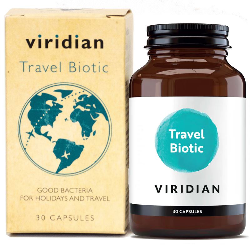 Viridian Nutrition Travel Biotic 30 kapslí – Saccharomyces boulardii na bázi zázvoru