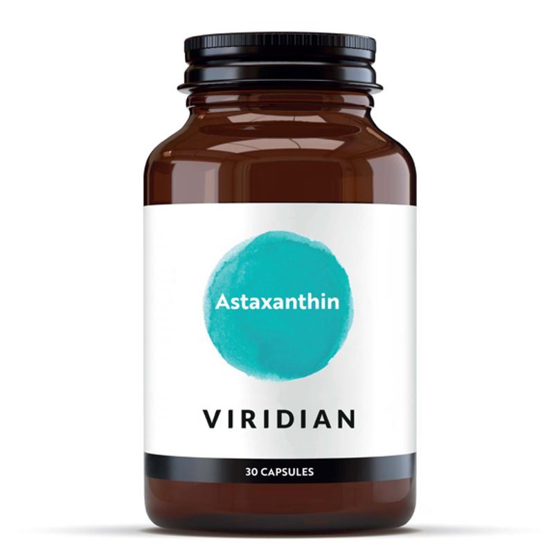Viridian Astaxanthin 30 kapslí – karotenoid z mikrořasy Haematococcus pluvialis