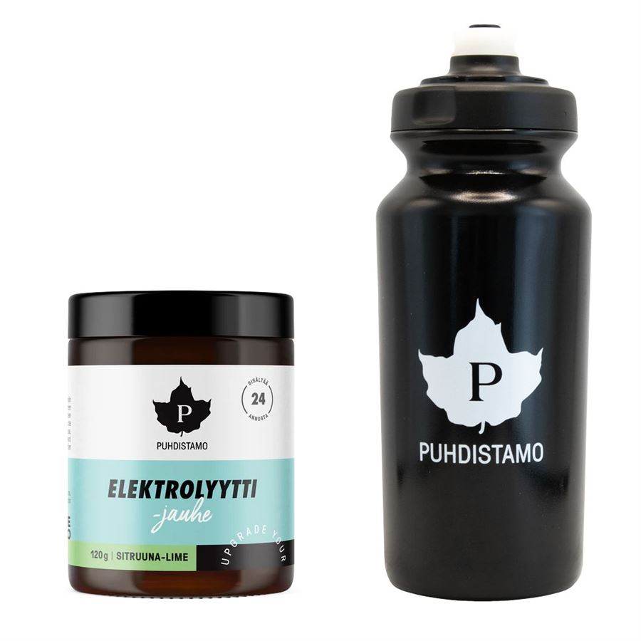 Puhdistamo Electrolyte Powder lemon lime – prášek na přípravu nápoje s elektrolyty