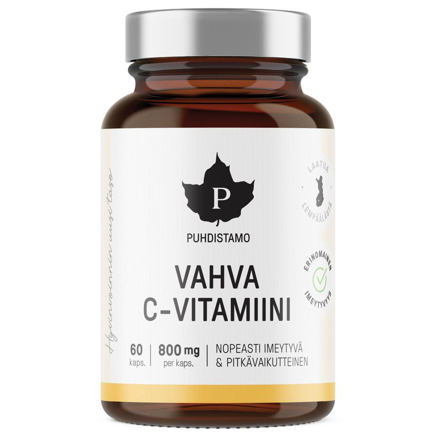 Puhdistamo Strong Vitamin C 60 kapslí – 800 mg vitaminu C Pureway-C v kapsli
