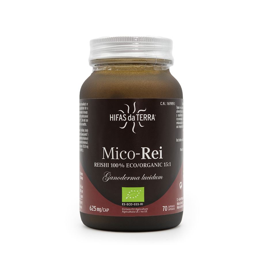 Hifas da Terra Mico-Rei Bio 70 kapslí – BIO extrakt z plodnice reishi (Ganoderma lucidum)
