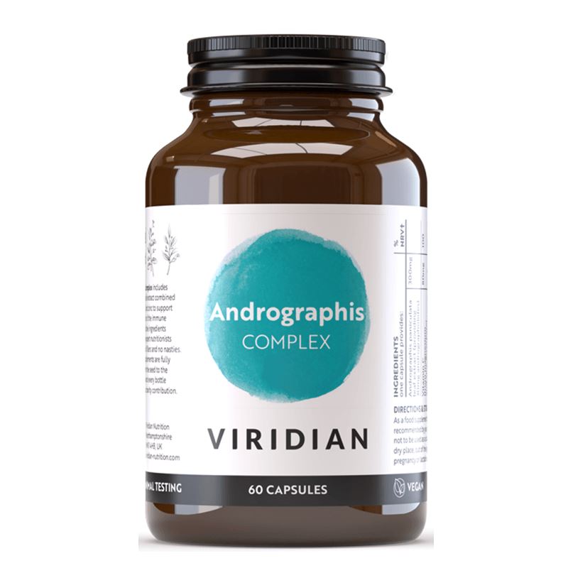 Viridian Nutrition Andrographis Complex 60 kapslí – extrakt z právenky latnaté s vitaminem C a zinkem