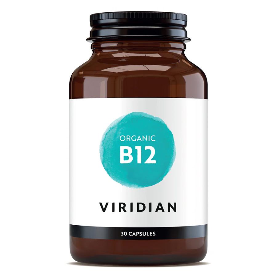 Viridian Nutrition B12 Organic 30 kapslí – BIO vitamin B12 z houby shiitake