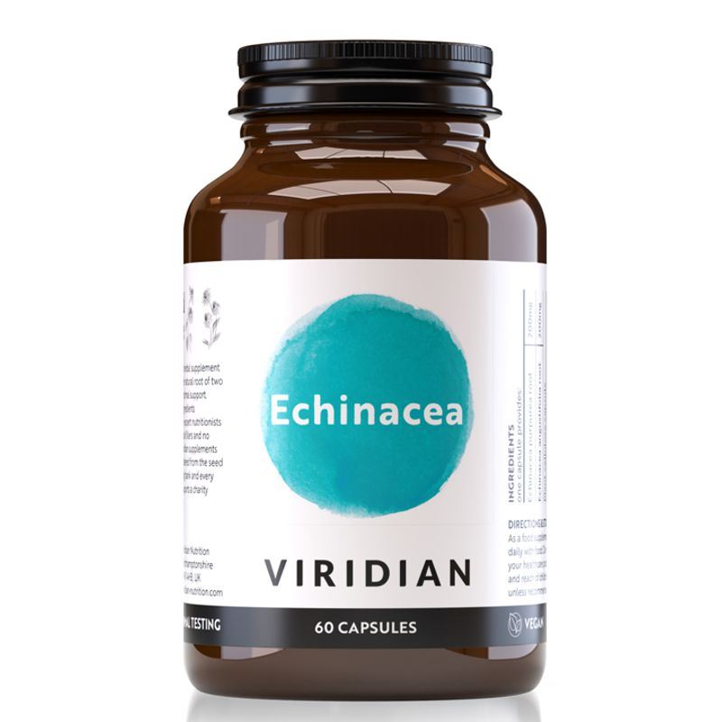 Viridian Echinacea 60 kapslí – kořen třapatky nachové a třapatky úzkolisté ve vegetariánské kapsli