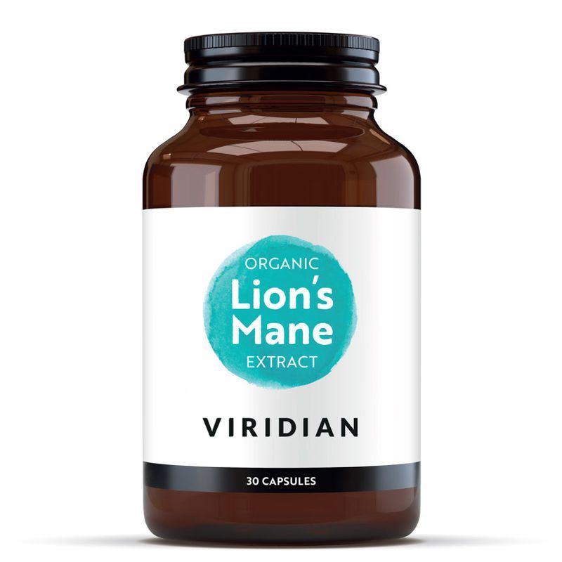Viridian Organic Lion's Mane Extract 30 kapslí – BIO extrakt z plodnice houby Hericium erinaceus