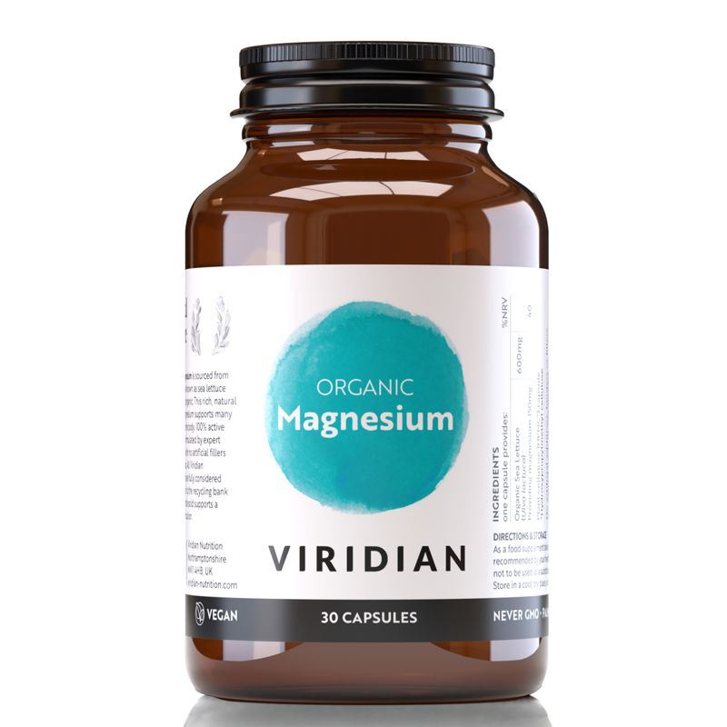Viridian Magnesium Organic 30 kapslí – BIO hořčík z mořské řasy Ulva lactuca