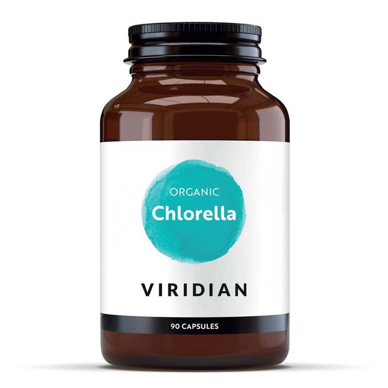 Viridian Chlorella Organic 90 kapslí – BIO sladkovodní mikrořasa, doplněk stravy
