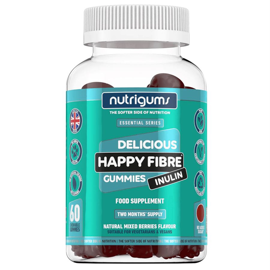 Nutrigums Happy Fibre Inulin 60 gummies – žvýkací želé s vlákninou z kořene čekanky