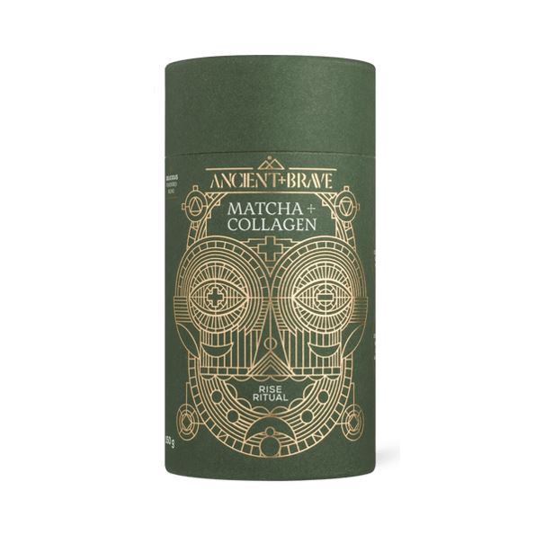 Ancient and Brave Matcha + Collagen 150 g – směs k přípravě nápoje s grass fed kolagenem, hericiem a matchou