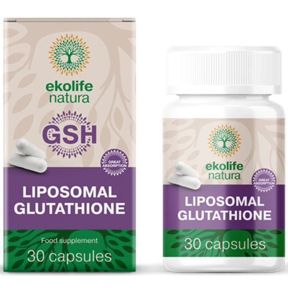 Ekolife Natura Liposomal Glutathione 30 kapslí – lipozomální L-glutathion se zinkem, doplněk stravy