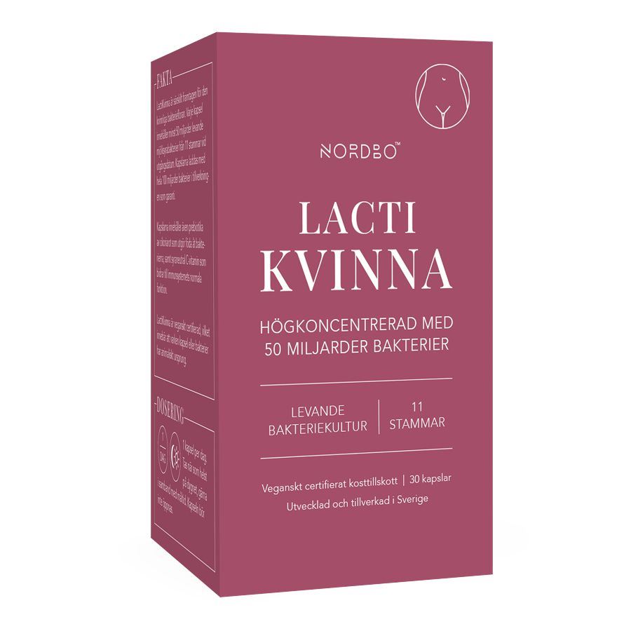 Nordbo Lacti Kvinna – 11 kmenů živých kultur s inulinem a vitaminem C, 30 kapslí