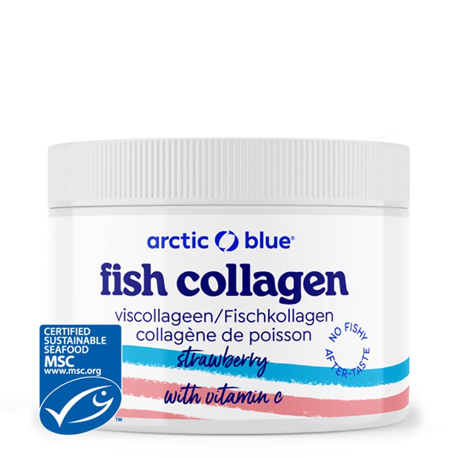 Arctic Blue Fish Collagen + Vitamin C jahoda 150 g – mořský kolagen z tresky v prášku