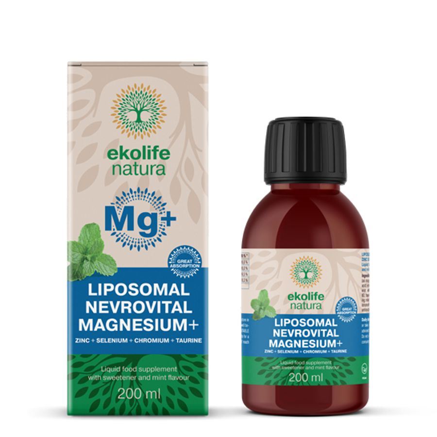 Ekolife Natura Liposomal Magnesium+ 200 ml – tekutý hořčík v chelátové formě bisglycinátu