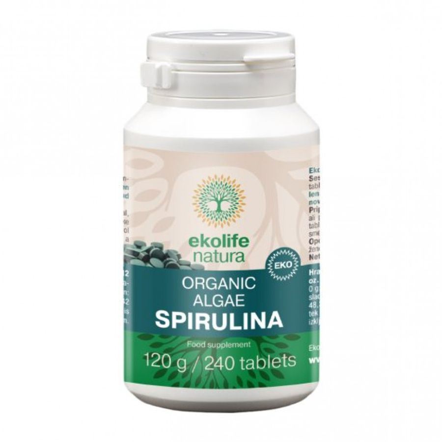 Ekolife Natura Algae Spirulina Organic 240 tablet – BIO spirulina Arthrospira platensis