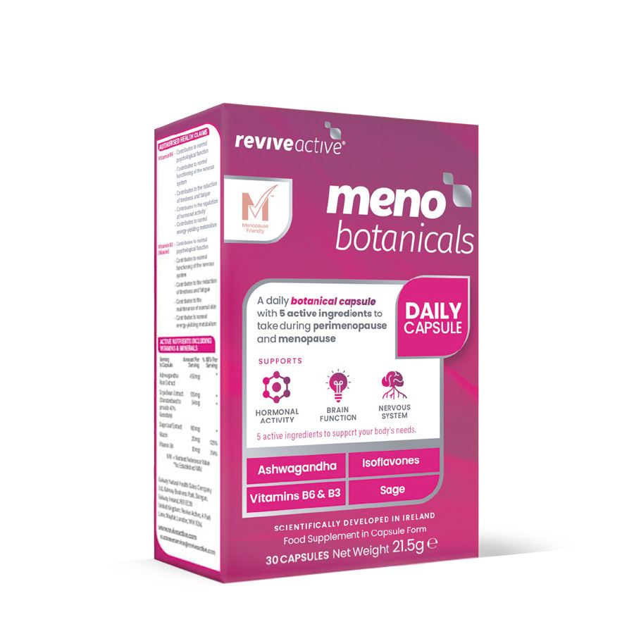 Revive Active Meno Botanicals 30 kapslí – ashwagandha, sójový extrakt a šalvěj, doplněk stravy