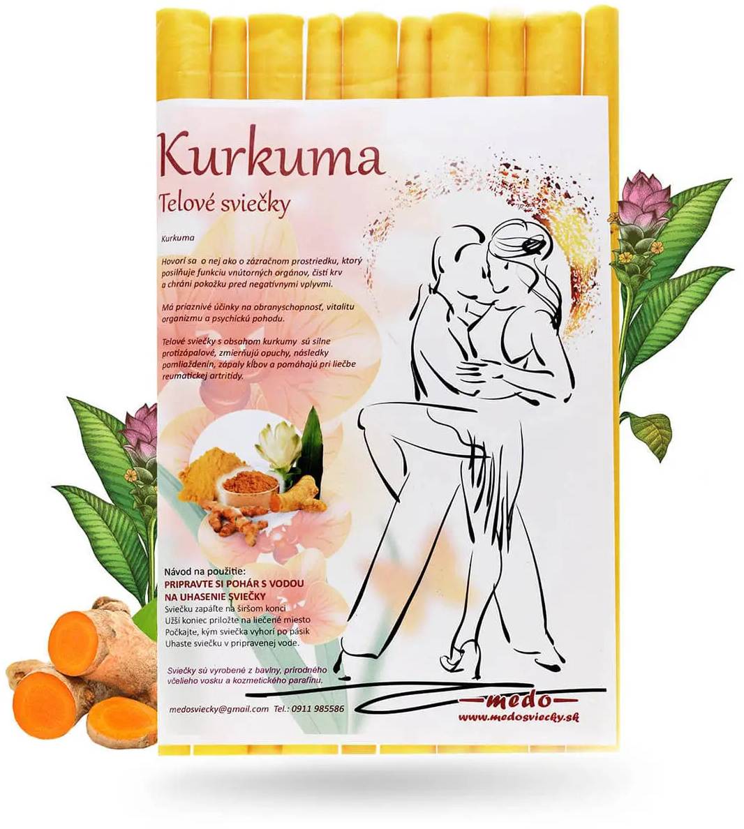 Medosvíčky tělové svíce Kurkuma z panenského včelího vosku