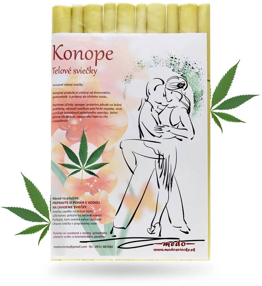 Medosvíčky tělové svíce Konopí z panenského včelího vosku